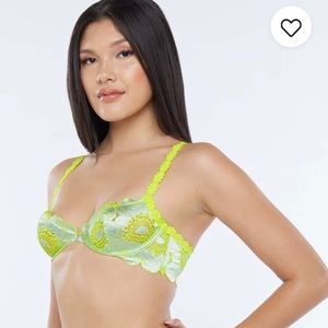 Perfect Poppies Unlined Lace Demi Bra